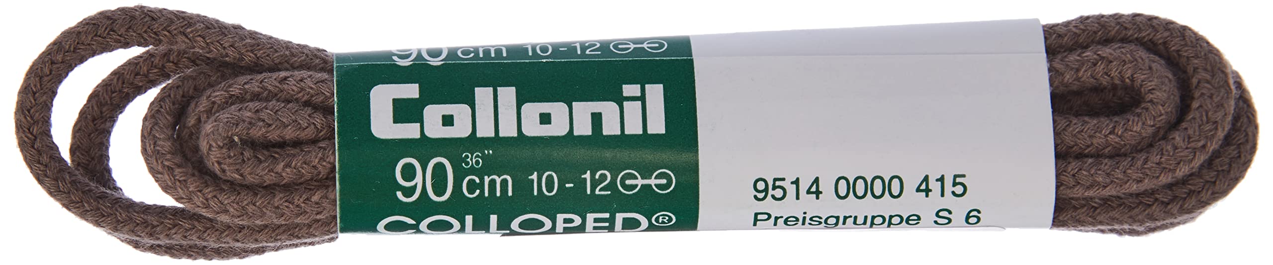 1 pair Collonil laces, round, thick, diameter 3 mm brown mid-brown