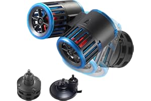 Carefree Fish Aquarium Magnetic Dual Powerheads 25W 5400Gph for 30~300Gal Fish Tank Wave Maker Quiet and Strong Submersible Water Circulation Pump for Freshwater and Saltwater