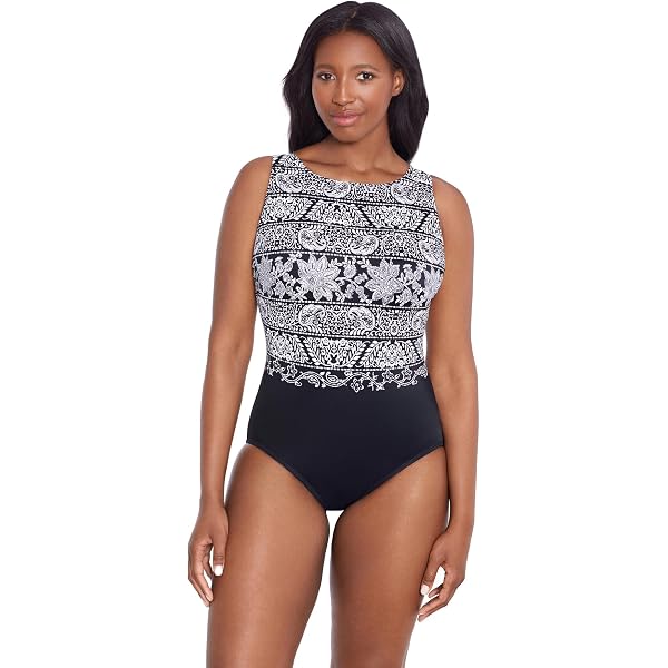 Longitude Women's Plus Swimwear Ribbon Candy Ruffle Surplice Soft