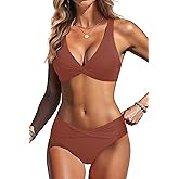 Yonique Women Two Piece Swimsuit - Knot Twist Bikini Set V Cut Bathing Suit 2026 Teen Bikini