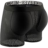 Evankin Mens Butt Padded Boxer Briefs Breathable Mesh Underwear Butt Enhancer Underpants with Hip Pad