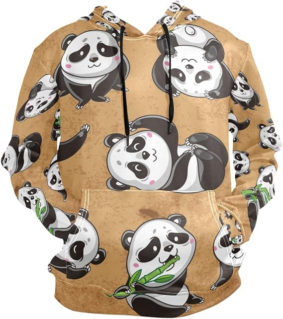 Amazon かわいい面白いパンダパーカートレーナーフーデッドアスレチックスウェット3dプリントガールズボーイズメンズ ヘルスファブリック トレーナー パーカー 通販