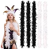 MAOFENG 5pcs Chandelle Turkey Feather Boa 1.64 Yards 30g for Halloween Costume Dancing Party Halloween Costume Decoration