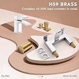 Funime Waterfall Basin Bath Taps Set Chrome Brass Sink Mixer Monobloc Double view 4