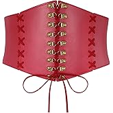 JASGOOD Women Wide Waist Belt Vintage Elastic Corset Belt Lace-up Tied Waspie Corset Belt for Dress Halloween Costume