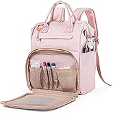 Fasrom Nurse Backpack with Padded Laptop Sleeve for Medical Supplies Storage, Nursing Clinical Work Bag for Women Nurses, Nursing Students, Health Professionals, Pink (Empty Bag Only)