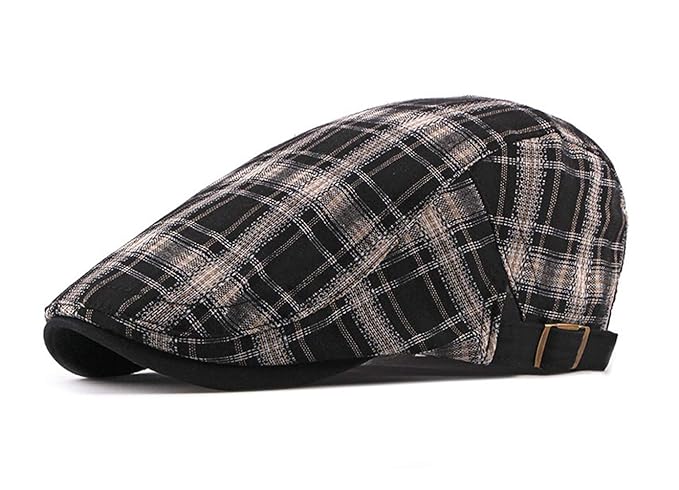 tartan driving cap