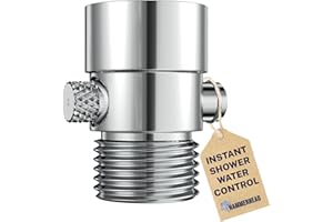 HammerHead Showers® Solid Metal Shower Head Shut Off Valve - Chrome - Brass Shower Head Valve Reduces Flow to A Trickle - Uni