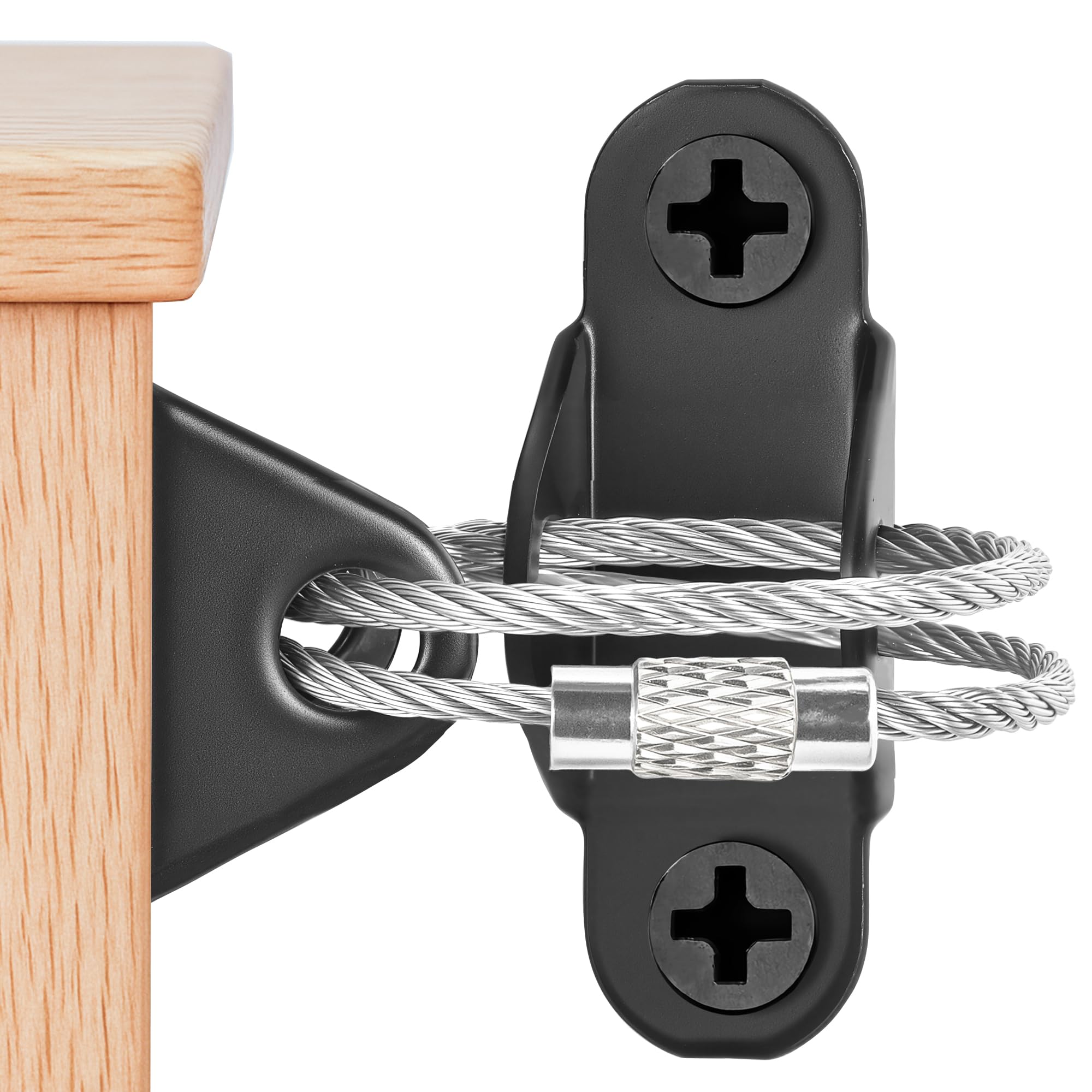 Photo 1 of KOVOSCH 10 Pair Furniture Anchors for Baby Proofing, Stainless Steel Furniture Straps with Anti-Tip Anchors Secure 400 lbs, Protect Baby and Pet from Falling Furniture and Earthquake, Black