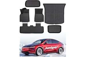 TAPTES New Model Y Juniper Floor Mats 2025 2026 | All-Weather Car Full Set | Front Rear Floor Liner Cargo Liners Trunk for Tesla Model Y | Rubber Carpet Interior Accessories 5 Seater | 6 PCS