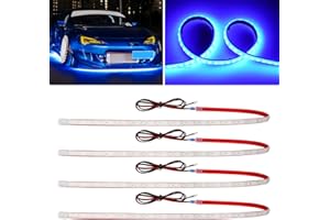 DUOFU365 Blue Led Strip Lights,24inch 12V Car LED Strip Light IP68 Waterproof Cuttable for Car Motorcycles Boat Golf Cart Truck Cargo Home Decoration with Strong Nano Tape,(4PCS)