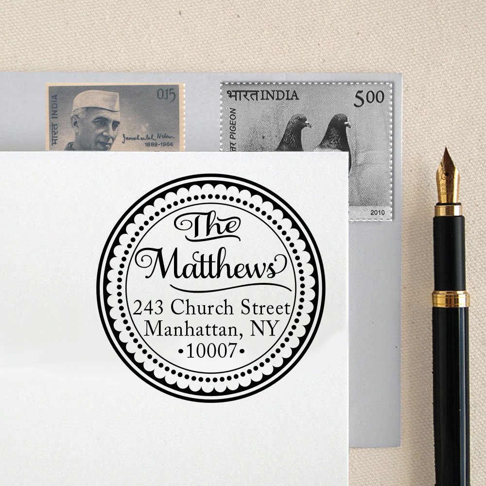 Custom Round Address Stamp Address Personalized Rubber