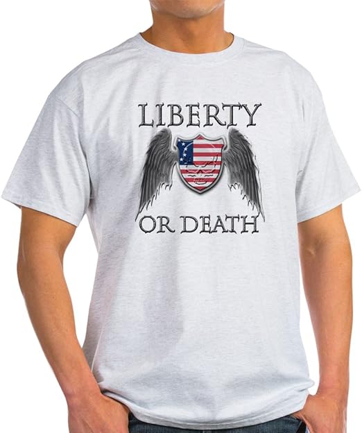 Amazon.com: CafePress Liberty Or Death 100% Cotton T-Shirt, White: Clothing