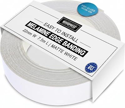 WoodPress 22mm Matt White Melamine Edge Banding 7.5m Pre-Glued