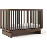 Storkcraft Santorini 5-in-1 Convertible Crib with Guardrail, Hazelnut | GREENGUARD Gold Certified, Toddler Bed Conversion Kit Included, 100% Solid Wood, Fits Standard Baby Crib Mattress