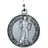 Needzo St Francis Medal for Dog Collar, Patron Saint Medallion Charm for Pets, Religious Gifts for New Pet Owners, 1 Inch