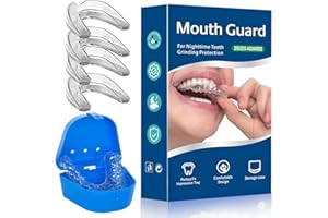 BDLLMDES Mouth Guard for Grinding Teeth at Night, 4 Pcs Night Guards for Teeth Grinding, Reusable Teeth Grinding Mouth Guard, Mouthguards for Grinding of Teeth, Night Mouth Guards for Teeth Grinding