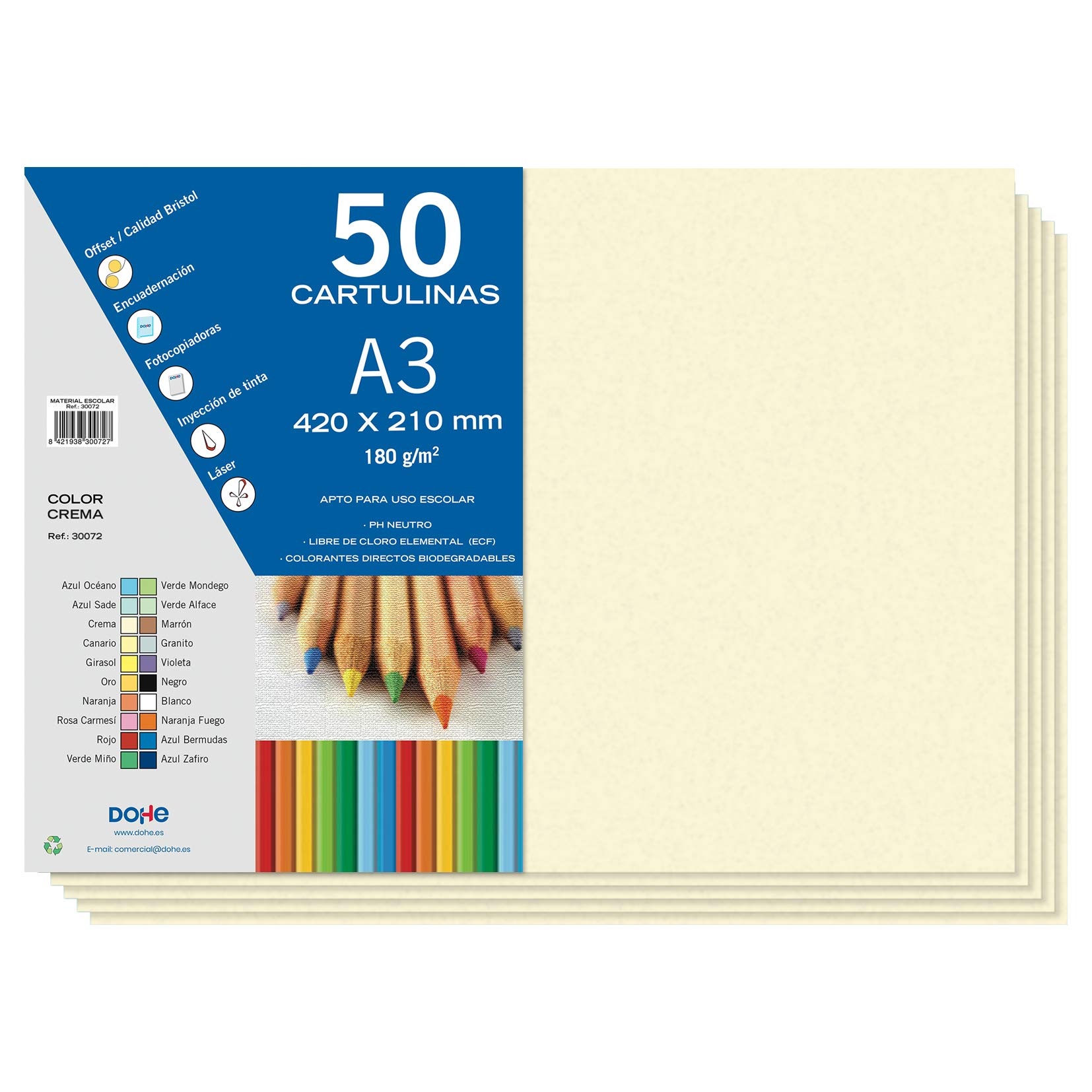 Dohe - Cardboard 50 Sheets in A3 - Cream