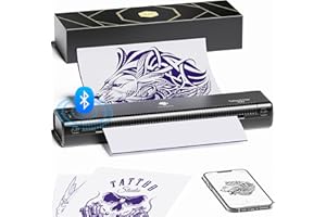 Phomemo Tattoo Stencil Printer Upgraded, TP81 Bluetooth Tattoo Printer with 10pcs Transfer Paper, Compatible with Phone/Tablet/PC, Tattoo Supplies for Tattoo Artists & Beginners,Black