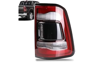 LED Tail Light Black Cover with Blind Spot Compatible With 2019-2023 Dodge Ram 1500 Right Passenger Side Replace 68263397AE
