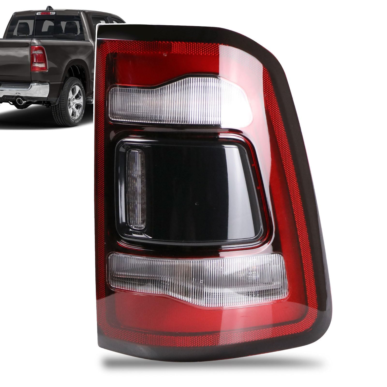 Photo 1 of Lathsy LED Tail Light Black Cover with Blind Spot Compatible With 2019-2023 Dodge Ram 1500 Right Passenger Side Replace 68263397AE