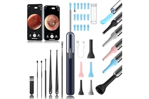 YORSFUN Ear Wax Removal - 3 in 1 Wireless WiFi Rechargeable Ear Cleaner, FSA Eligible Items Only List, 1080P HD Camera Lens & 7 Pcs Ear Set, Ear Cleaning Kit with 15 Replacement Tips, Blue
