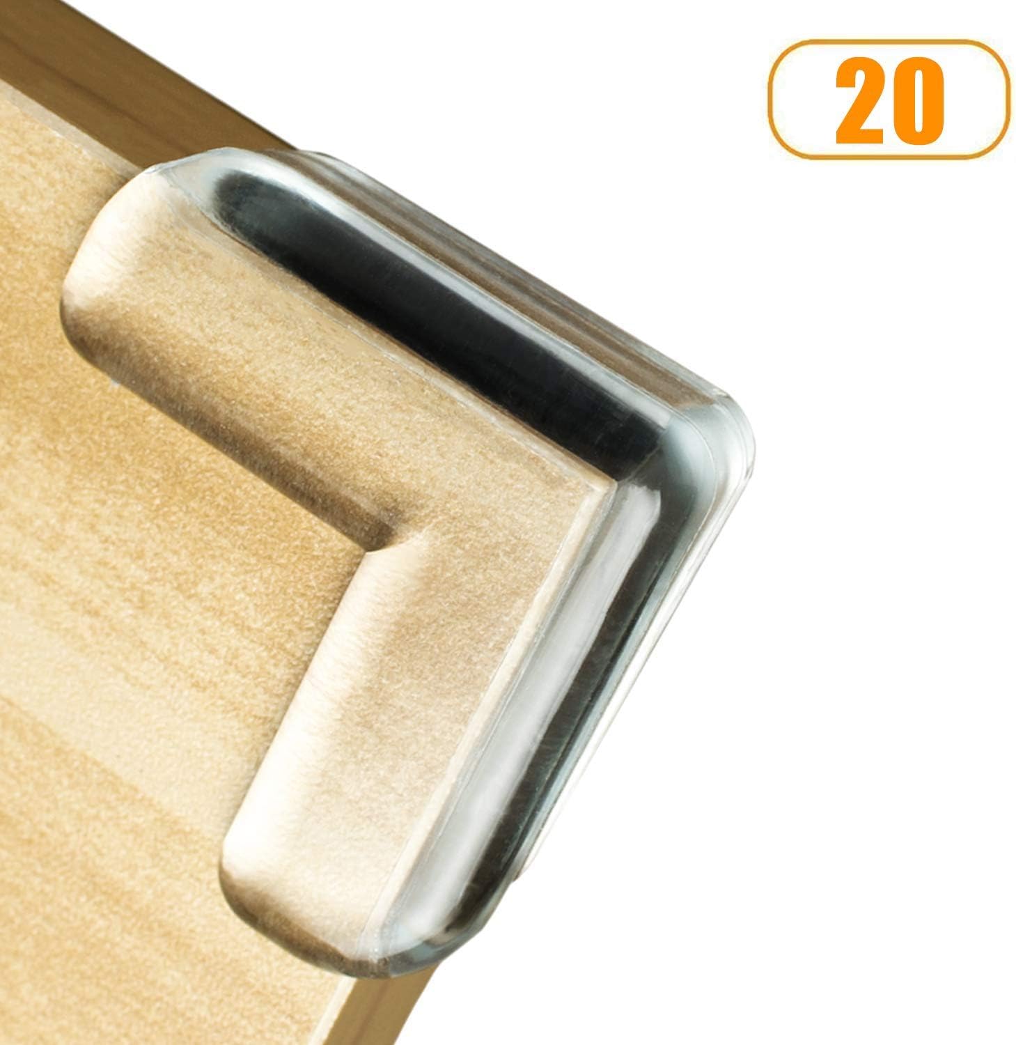DECJ Safety Corner Protectors Guards 20pcs, Corner Protector Clear Furniture Table Corner Protection for Child Kids Baby with Advanced Super Strong Adhesive Tape