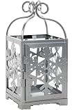 Hosley Silver Metal Snowflake Lantern- 11" High. Ideal Gift for Festivities, Parties, Weddings, Aromatherapy and spa Settings P2