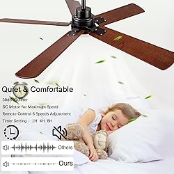 42"Wooden Ceiling Fans with Remote Control with