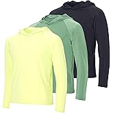 Real Essentials 3 Pack: Boys' Rashguard Long Sleeve Hoodie UV Sun Protection Fishing Swim Shirt for Youth Kids Teens