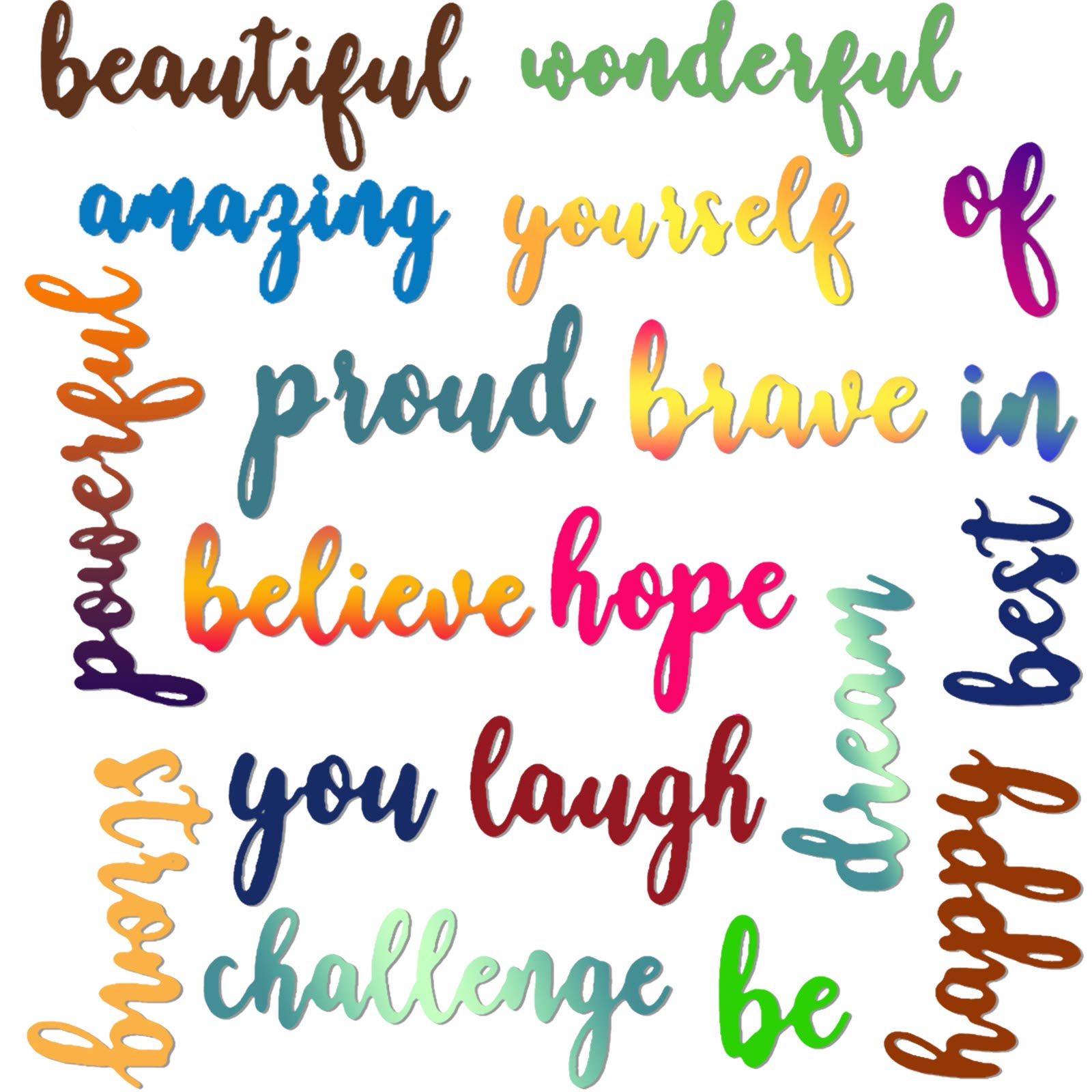 Patelai 20 Pieces Blessing Cutting Dies Word Dies for Card Making Inspirational Metal Cutting Dies Embossing Script Die Stencils Positive Template for DIY Scrapbook Card Making Craft