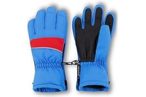 Andy & Evan Kids' Zip Gloves, Waterproof Winter Snow Gloves, Side Zippers, Touchscreen, Ski Snowboard Sledding, Warm Fleece Palms
