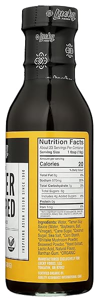 LUCKY FOODS ORGANIC OYSTER FLAVORED SAUCE, 15.2 OZ