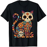Dia De Los Muertos Cat Sugar Skull Shirt, Day of Dead T-Shirt