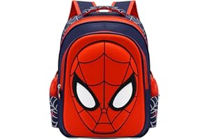 Tvmpkix Toddler School Backpack 3D Comic Schoolbag Waterproof Lightweight Backpack for Elementary Student Schoolbag Kids (Navy M)