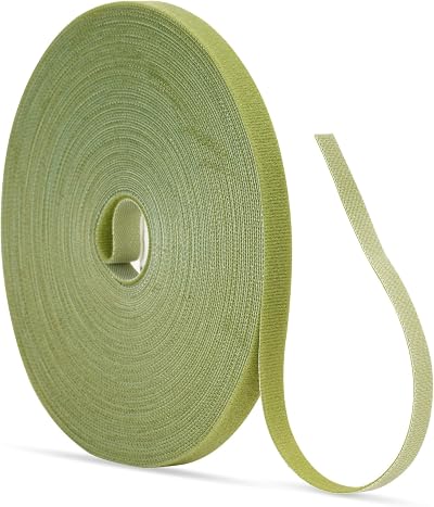 KINGLAKE 12mm 10m Olive Green Garden Tape Plant Tie Self Adhesive Hook and Loop