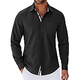 COOFANDY Men's Long Sleeve Casual Button Down Shirts Untucked Shirts for Men Regular Fit Dress Shirt