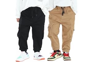 MINI PANDA Toddler Pants, Black Pants Toddler Boys or Girls, Little Boy Pants 2-Pieces