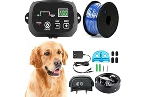Electric Dog Fence, Underground / Aboveground Pet Containment System, 650Ft Wire, Waterproof Training Collar Receiver, Dog Bo