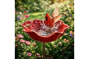 Handmade Metal Flower Garden Stake - Colorful Butterfly Outdoor Yard Art Decor - Weatherproof Decorative Floral Stakes for La