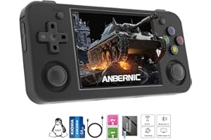 GIIPGOOP RG35XX H Retro Handheld Game Consoles rg35xxh Retro Gaming Console with 64 TF Card 3300mAh Battery Linux System 3.5-inch IPS Screen Cortex-A53 rg35xx h Portable Handheld Emulator(Black)