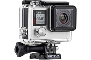 GEPULY Waterproof Housing Case for GoPro Hero 4 Black, Hero 4 Silver, Hero 3+, Hero 3 Underwater Photography - Waterproof Up to 131 ft (40M) - with Quick Release Mount, Thumb Screw