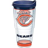 Tervis Made in USA Double Walled NFL Chicago Bears Insulated Tumbler Cup Keeps Drinks Cold & Hot, 24oz, Tradition