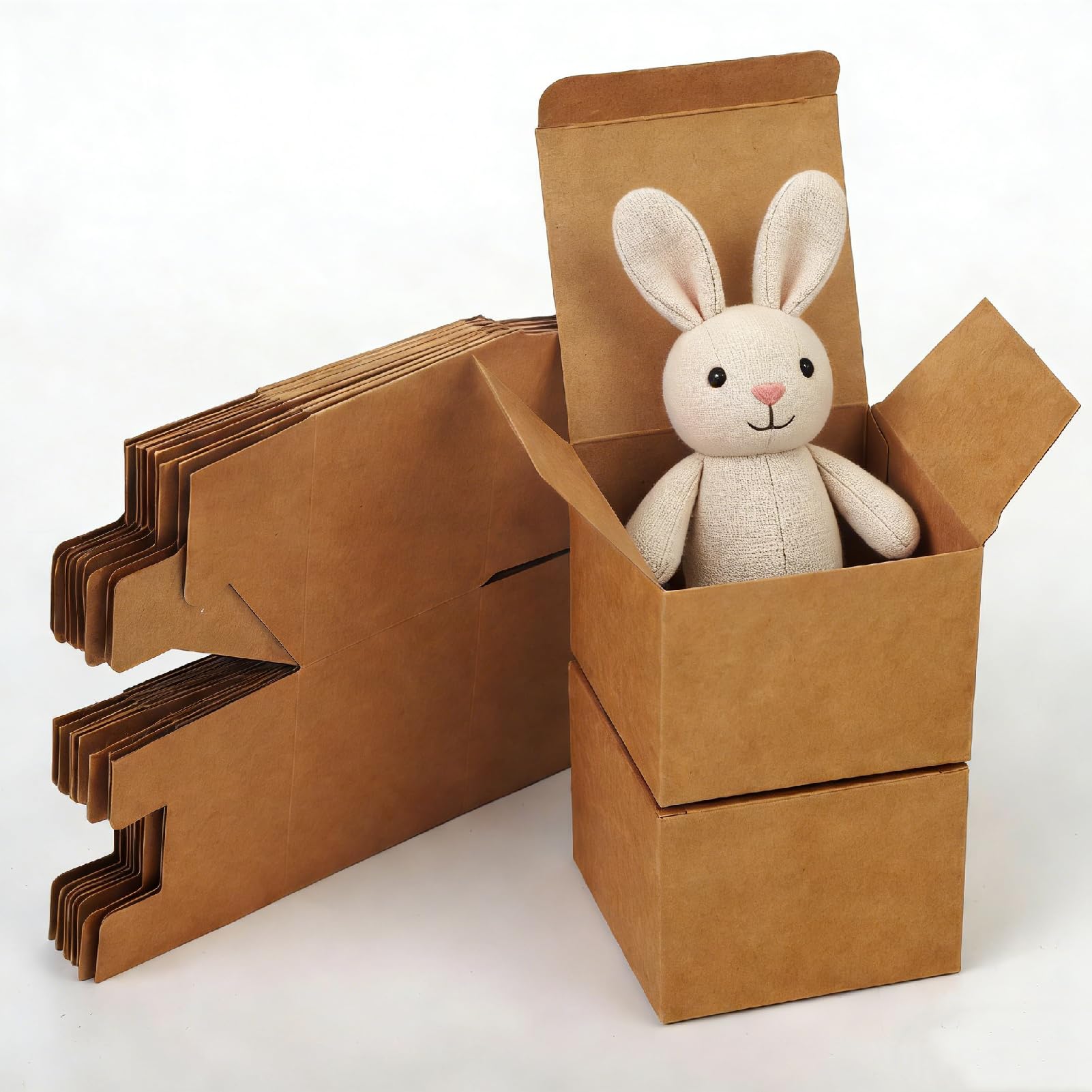 Brown Small Cardboard Gift Boxes with Lids - Easy-to-Assemble Kraft Paper Present Boxes for Birthdays Weddings Holidays Parties 12 Pieces LLRT-886