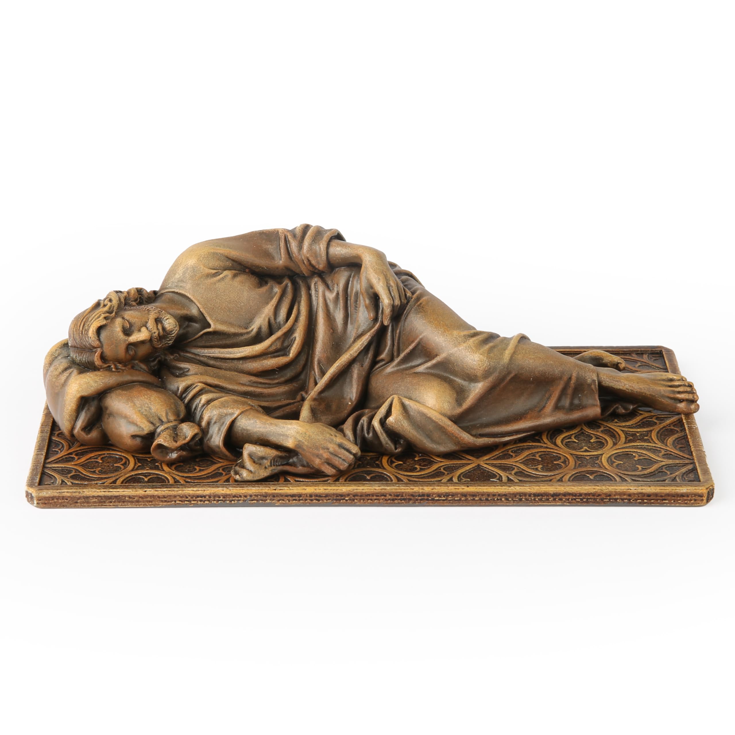BC Catholic Sleeping St. Joseph Statue, Patron Saint Figure Housewarming Gift, Devout Home Décor, 6" L, Renaissance Sculpture Handmade by Buildclassic