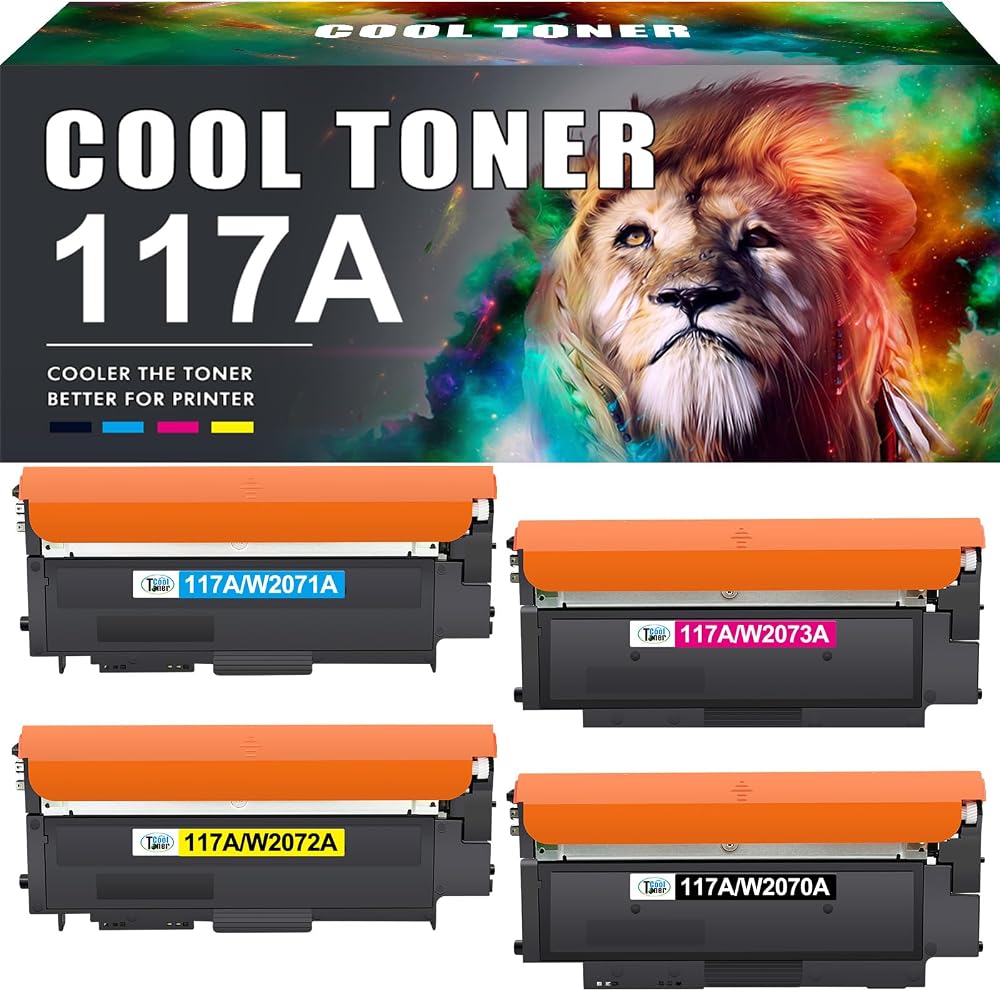 Cool Toner 117A 4 Pack Black Cyan Yellow Magenta for HP Color Laser MFP 178nwg