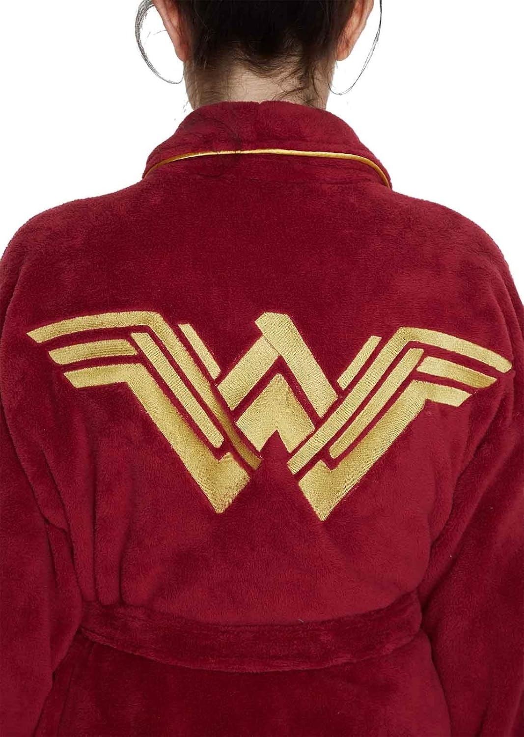 DC Comics Wonder Woman Adult Fleece Bathrobe, Red - Image 5