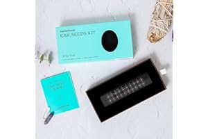 NAOWELLNESS NAO Wellness 24K Gold Ear Seeds- Auriculotherapy Seeds Self-Care Acupressure Beads with 40+ Solutions – 20 Gold Ear Seeds Acupuncture Kit – Suitable for Adults and Kids