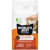 World's Best Cat Litter Low Tracking &amp; Dust Control, Unscented, 15 lb Bag | Reduces tracking and mess with advanced dust control; natural corn litter, quick clumping, flushable, 99% dust free formula