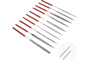KALIM 10Pcs Mini Diamond Needle File Set 6 Inch Total Length 150 Grit Diamond File(Usable File Length:2-3/4 Inch)